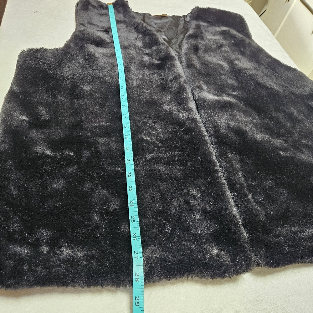 Haani Faux Fur Vest Black Women's 3X Satin Lined - Picture 10 of 11